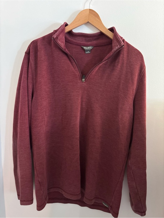 Eddie Bauer Other - Eddie Bauer Men's Quarter-Zip Pullover Sweater - Burgundy